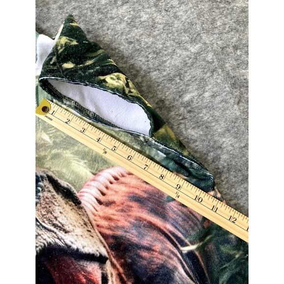 Dinosaur T-Rex Hoodie Mens Large AOP Sleeveless Pool Beach Towel Handmade - Picture 7 of 9